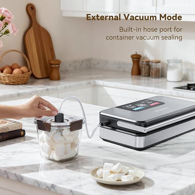 95kPa Vacuum Sealer for Food, 10-in-1 Vacuum Sealer Machine