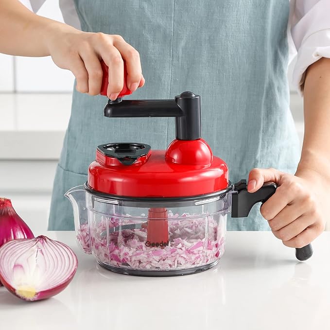 Geedel Large Food Chopper Vegetable Chopper, Manual Food Processor, 3 Cups