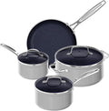 Nuwave 7pc Cookware Set Healthy Duralon Blue Ceramic Nonstick Coated