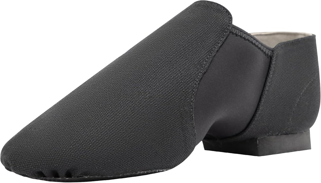 Linodes Unisex 09 Canvas Upper Slip-on Jazz Shoe for Women and Men's Dance Shoes-Black 8.5M
