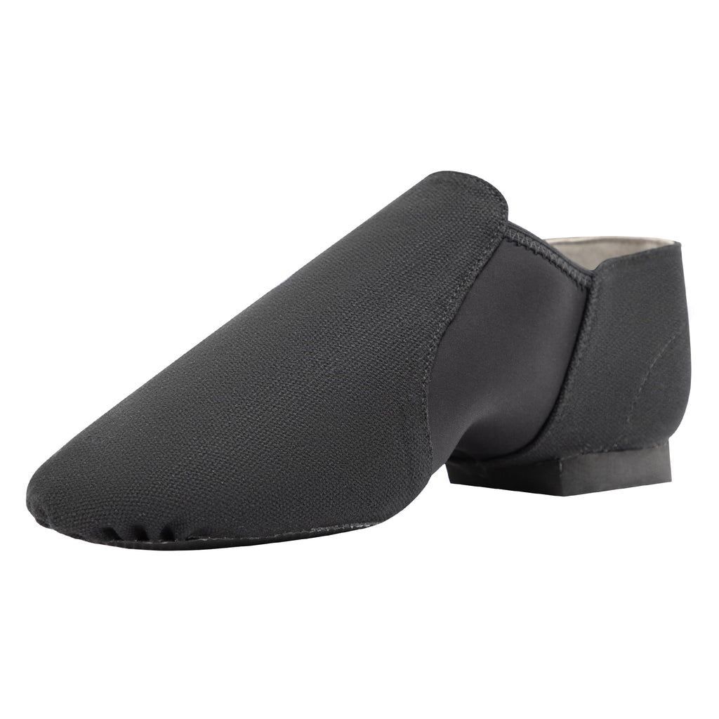Linodes Unisex 09 Canvas Upper Slip-on Jazz Shoe for Women and Men's Dance Shoes-Black 11M