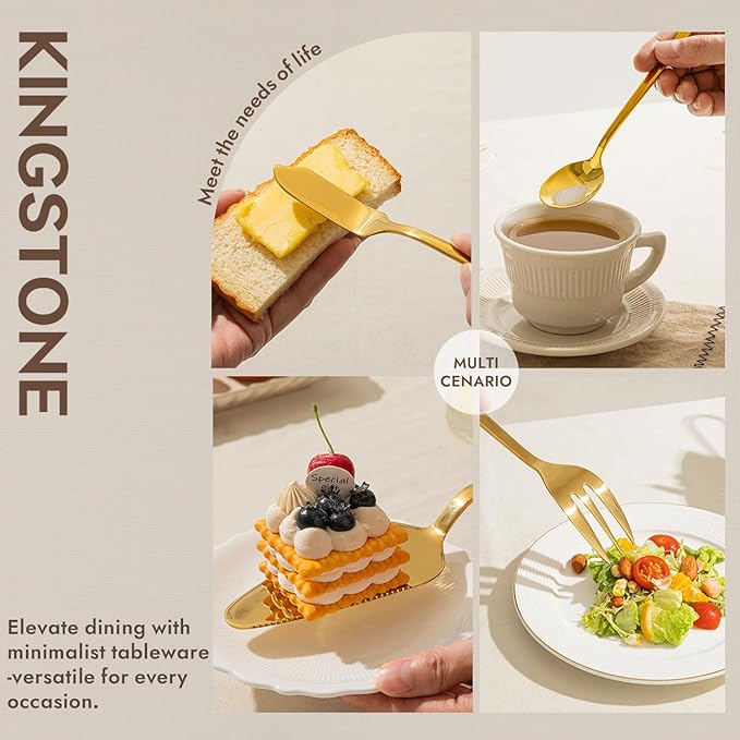 KINGSTONE 16 piece Large Hostess Serving Utensils Set,18/10 Stainless Steel