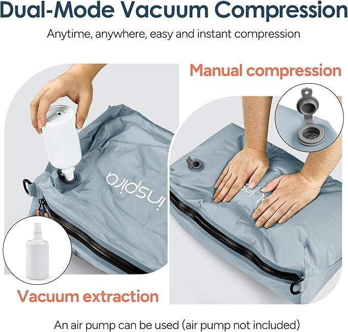 Compression Packing Cube with Electric Pump, Waterproof Travel Bag IP67