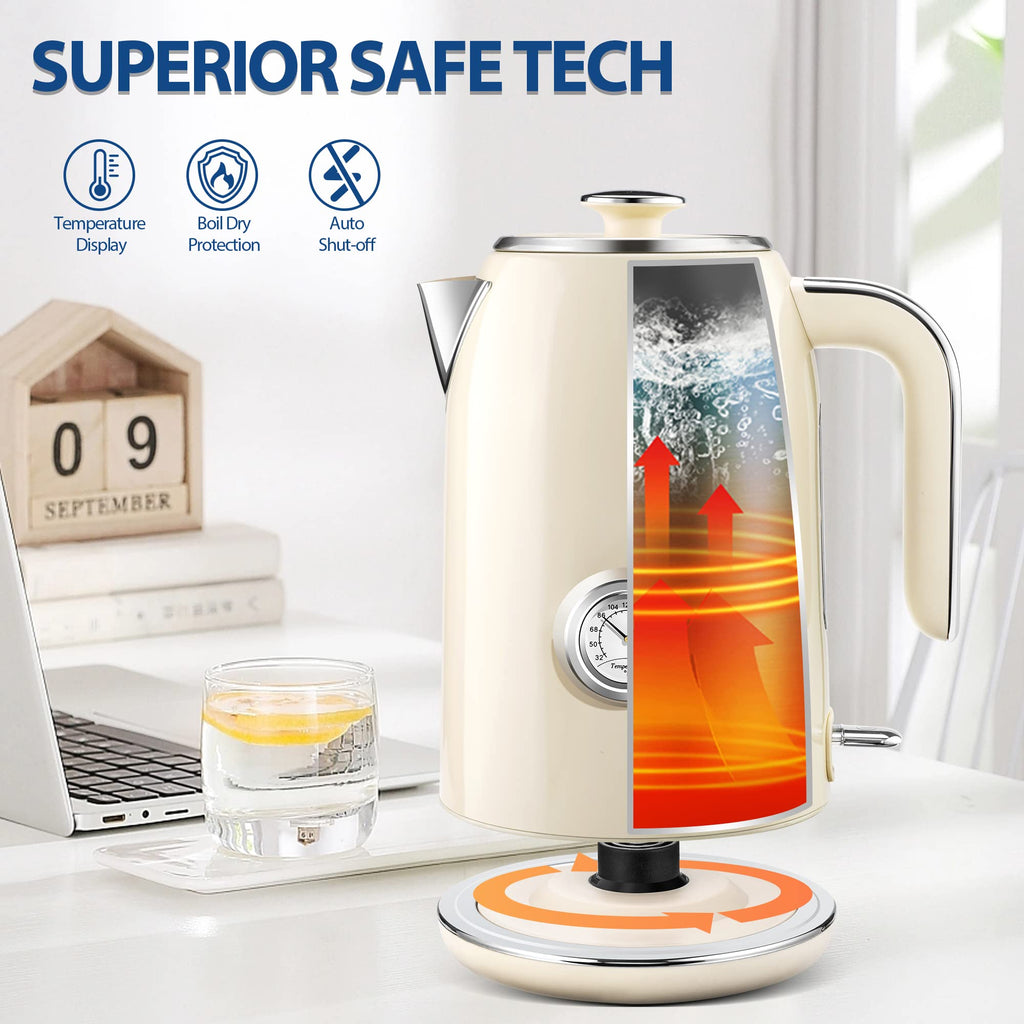 PUKOMC Electric Kettle, 1.7L Stainless Steel Electric tea kettle