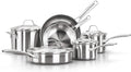 Calphalon Classic Stainless Steel Cookware Set, Impact-Bonded Aluminum Base, Stay-Cool Handles, Oven Safe 450F, Silver