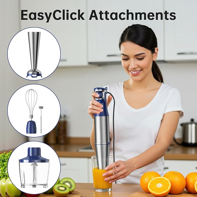 Turelar Immersion Blender Handheld 5 in 1 Hand Blender Set 1100W Heavy Duty