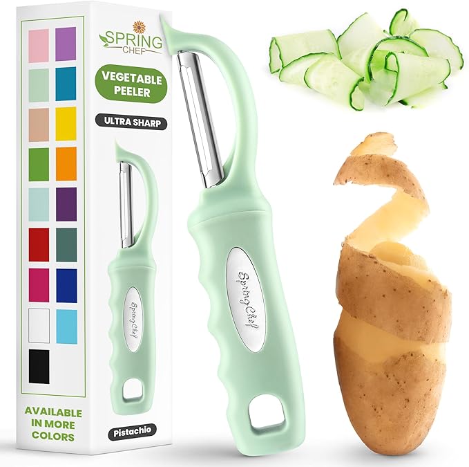 Spring Chef Swivel Vegetable Peeler with Ergonomic Handle, Pistachio