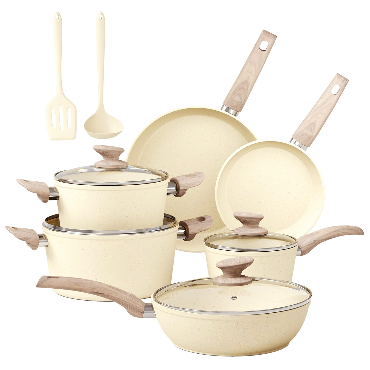MAISON ARTS 12 Piece Kitchen Cookware Sets, Pots and Pans Set Non Stick