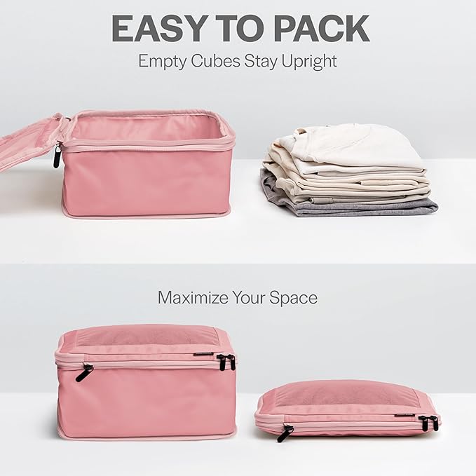 Aerotrunk Compression Packing Cubes for Travel, 4-Pack, Pink