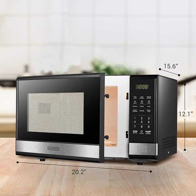 BLACK+DECKER Microwave Oven Countertop, 1.1 Cu.Ft, 1000W, Stainless Steel
