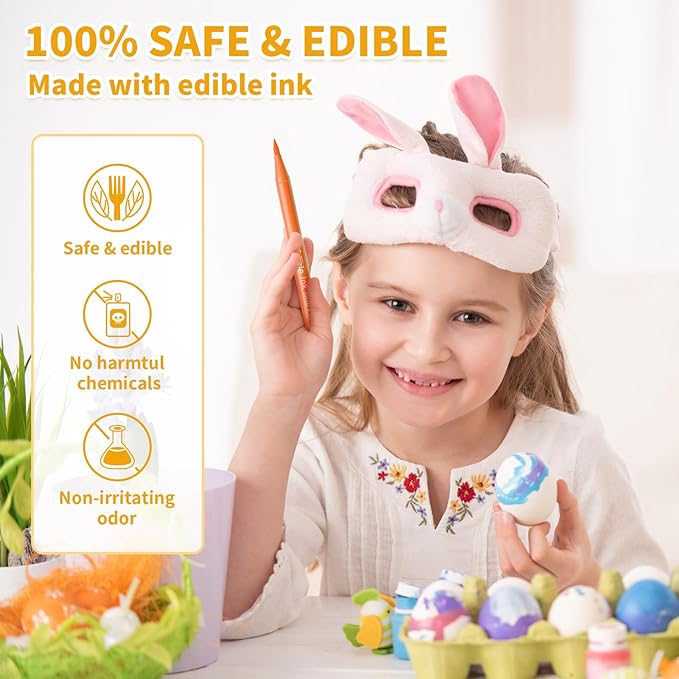 Jewem Edible Markers Food Coloring Pens 10Pcs Double Sided 0.5mm Tip