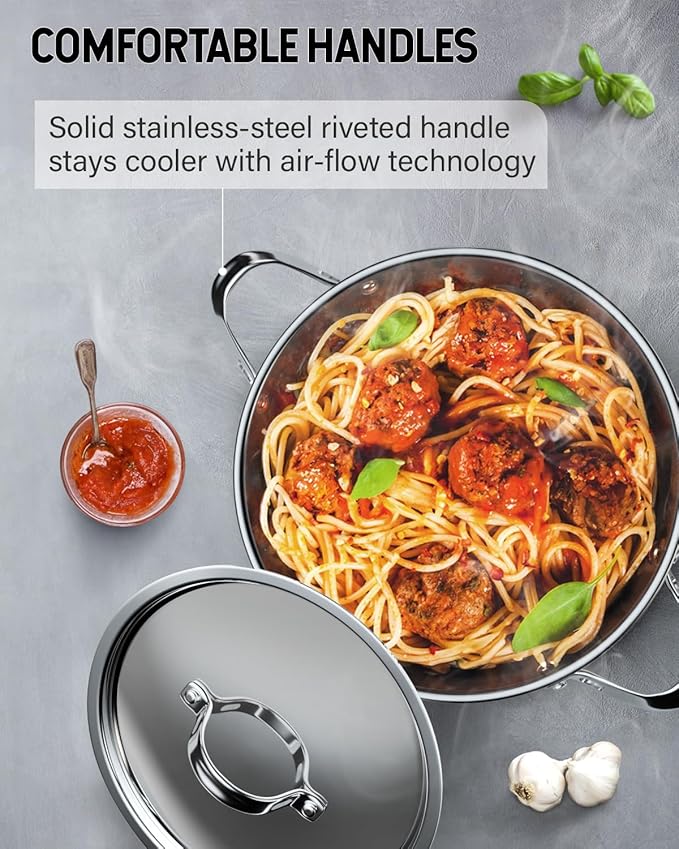 Cooks Standard Stainless Steel Stock Pot - Induction Deep Cookware