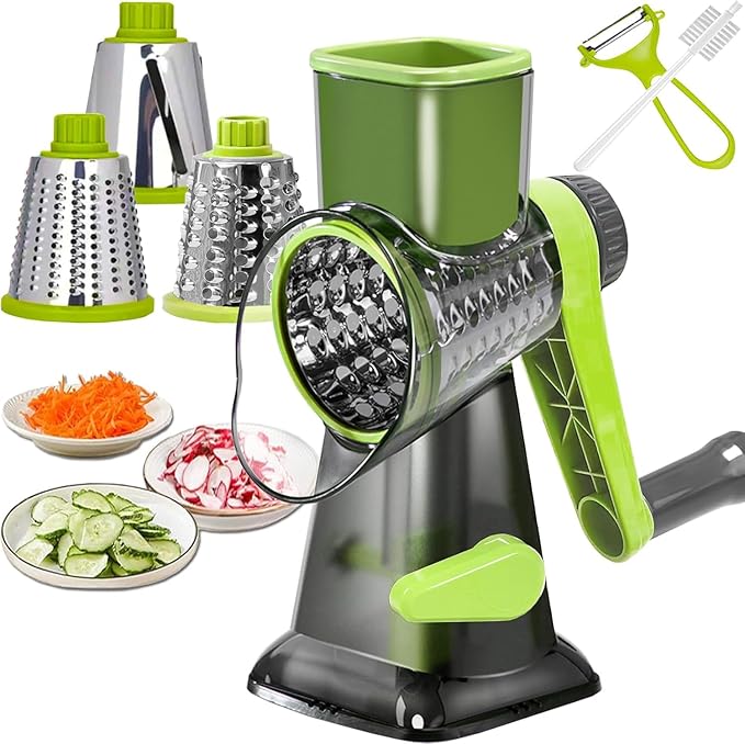 Dachenus Cheese Grater Rotary Cheese Grater,Versatile Cheese Shredder