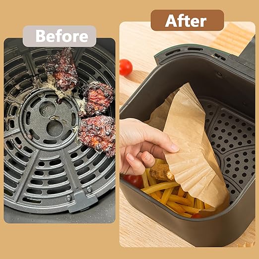 150 PCS Air Fryer Liners, 8.5 Inch Square Parchment Paper Sheets