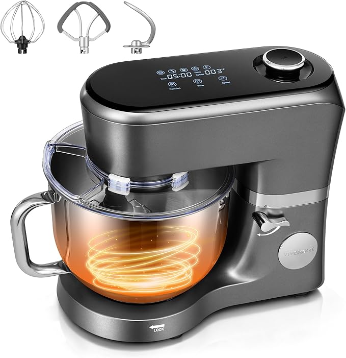 VIVOHOME Stand Mixer with Dough Proofing, 6-Quart Tilt-Head Mixer, Gray