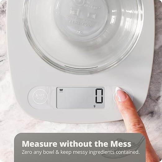 Greater Goods Food Scale, Slim & Compact Build, 1g Precision (Ash Gray)