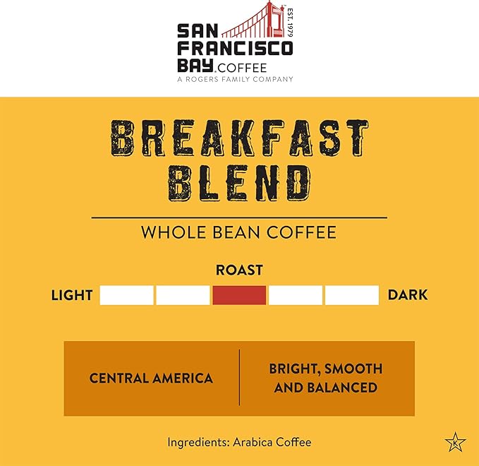 San Francisco Bay Coffee Breakfast Blend Whole Bean Coffee, 2 lb bag
