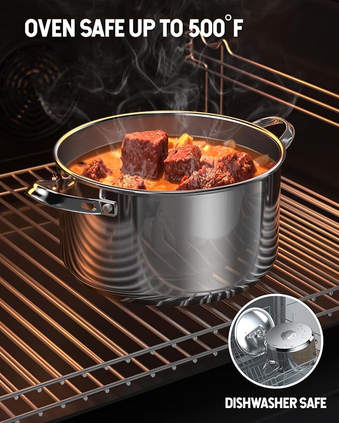 Cooks Standard Stainless Steel Stock Pot - Induction Deep Cookware