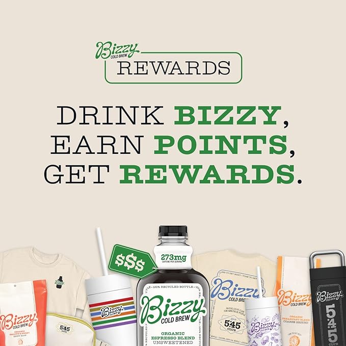Bizzy Organic Cold Brew Coffee, Smooth & Sweet Blend, Brew Bags, 4 ct