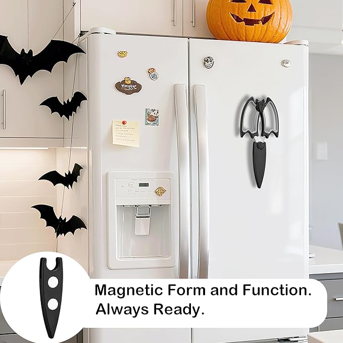 OMDAR Bat Kitchen Scissors All Purpose 2 Pack - Halloween Goth Cute Kitchen Shears - Heavy Duty Stainless Steel Cooking Shears for Cutting Meat, Food, Poultry - with Magnetic Blade Guards