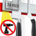 24" Strong Adhesive (No Drill) Magnetic Knife Holder for Wall - Professional Knife Strip - No Screws Needed - Adhesive Backing - Stainless Steel Knife Bar (Upgraded Version – Will Not Fall)