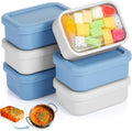 Teenyyou 6 Packs 1 Cup Silicone Freezer Molds with Lids Silicone Soup Freezer Molds Rectangle Reusable Food Preserving Tray Freezing Ice, Leftovers and Meal Prep