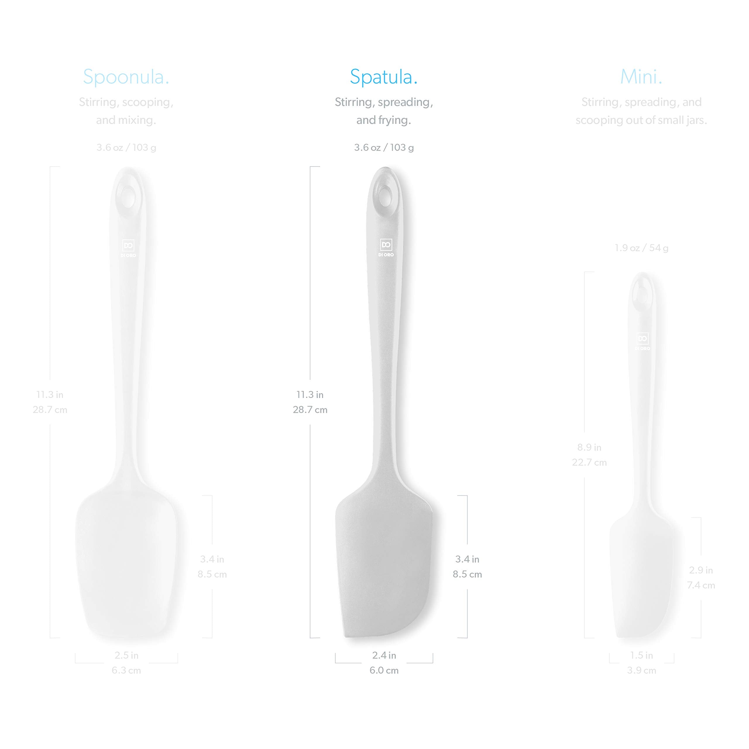 DI ORO Large Silicone Spatula - 600F Heat Resistant, Stone