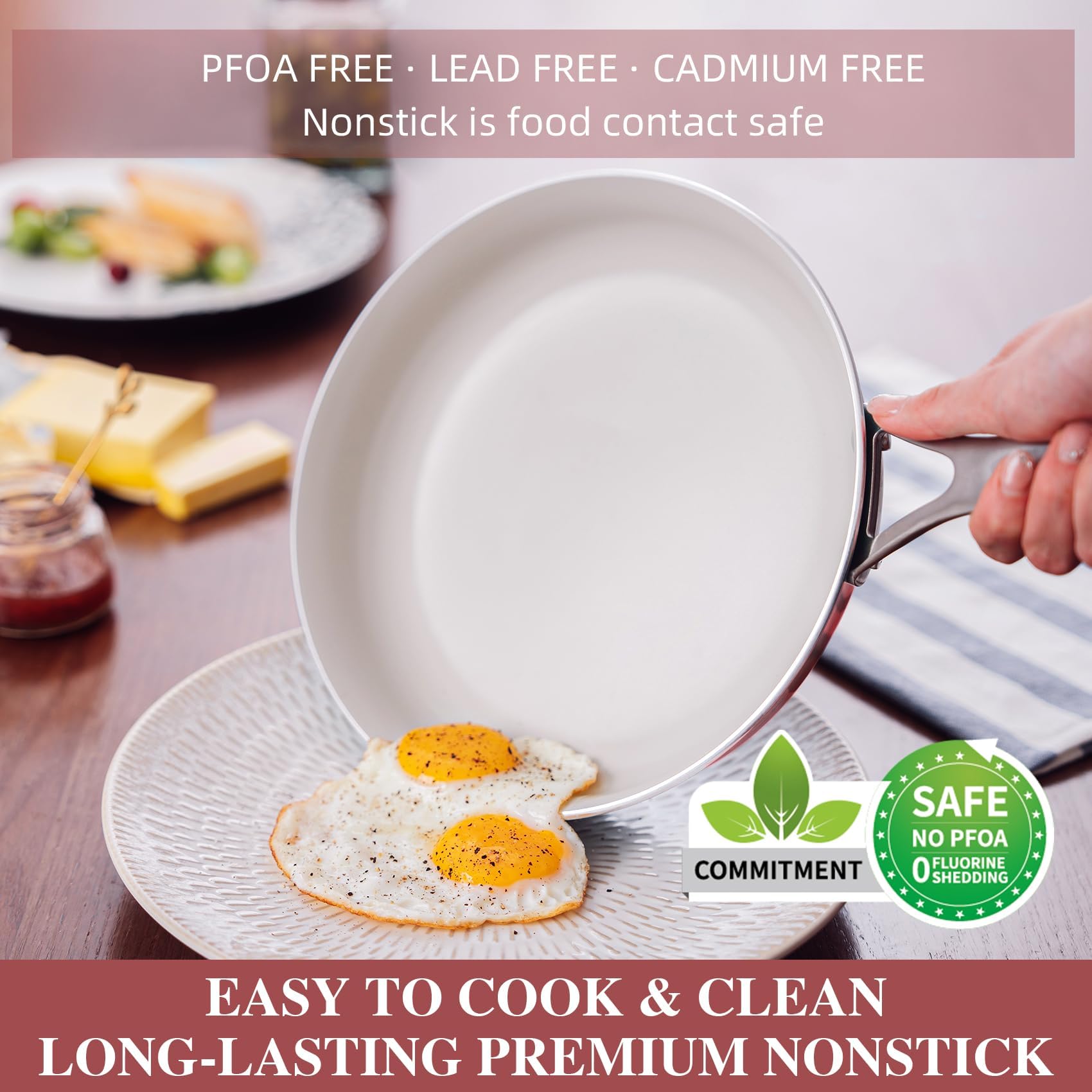 ONGIFT Kitchen Pots and Pans Set Non Stick, 11 Pcs Ceramic Cookware Set with Stay-Cool Handle, Pot and Pan Set NonToxic PFOA/PFAS Free, Dishwasher/Oven Safe, Evenly Heats, Enamel Exterior - Coral Red