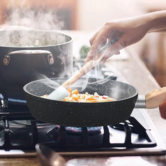 MAISON ARTS Pots and Pans Set, Granite Kitchen Induction Cookware Sets