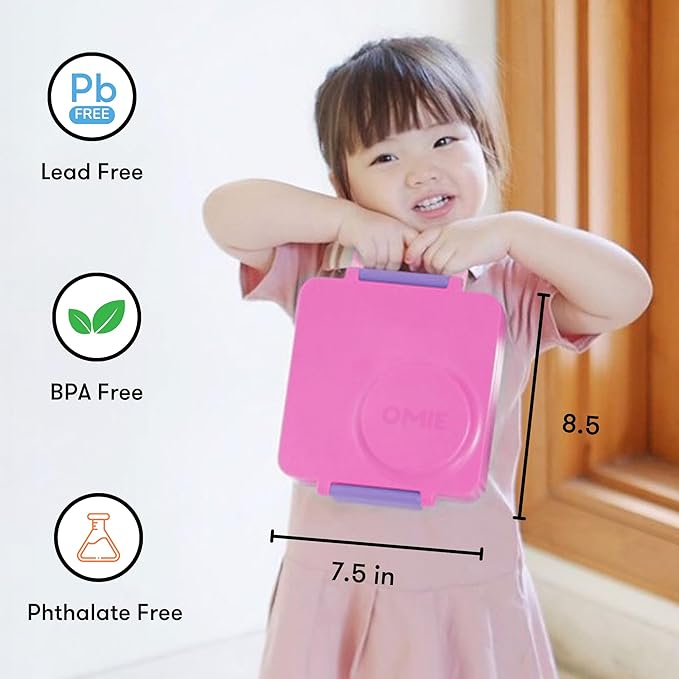 Omie OmieBox Kids Insulated Bento Box, Unicorn Pink