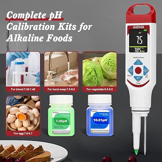 GIDIGI Food pH Meter with ATC, Spear Probe for Sourdough & Meat