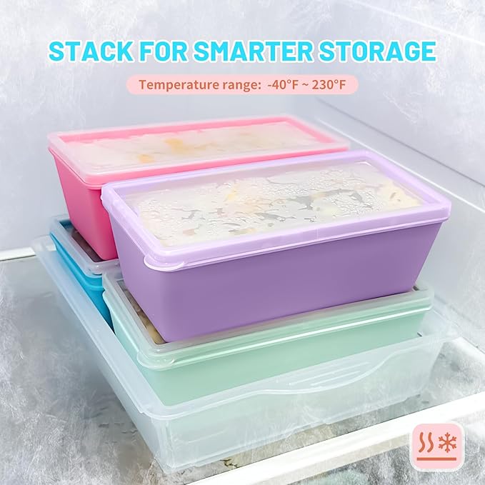 Gemice 2-Cup Silicone Freezer Molds with Lids, Individual 4-Pack