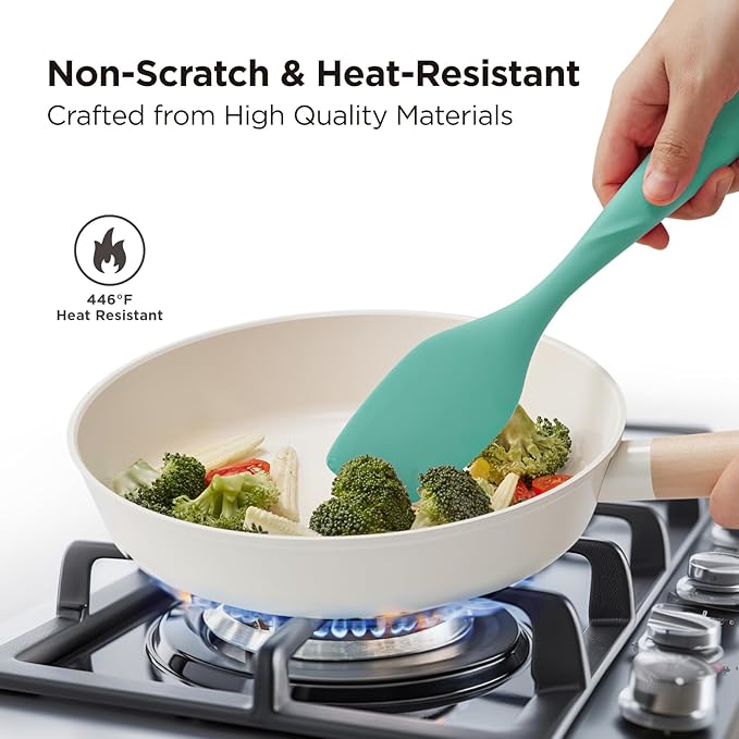 Kitchen Mama WaltzGrip Platinum Silicone Scraping Spatula, Teal