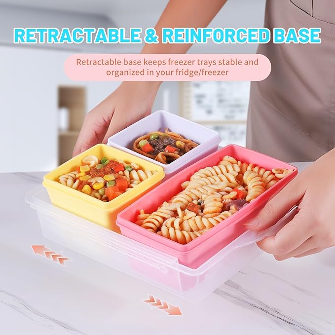 Gemice Silicone Freezer Molds with Lids, 6-Pack 1-Cup & 2-Cup