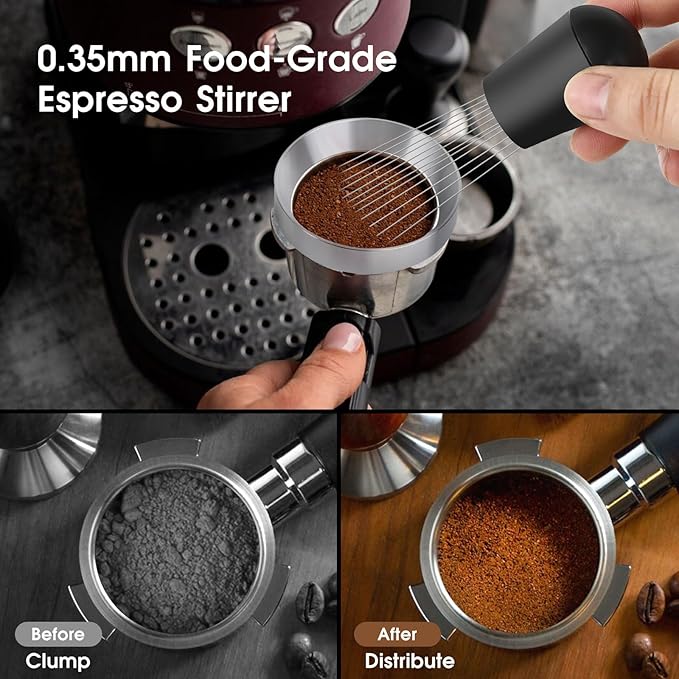 Reoszeank 51mm Espresso Accessories Kit, Distributor, Tamper, WDT, Funnel