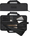 Asaya Chef Knife Roll Bag - 12-Pocket Chefs Case for Kitchen Knives and Utensils, Lightweight Stain-Resistant Waxed Nylon Chef Knife Bag - Knives Not Included (Black)