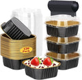 LNYZQUS 5oz Mini Cake Pans with Lids, Individual Brownie Tins 120 Pack
