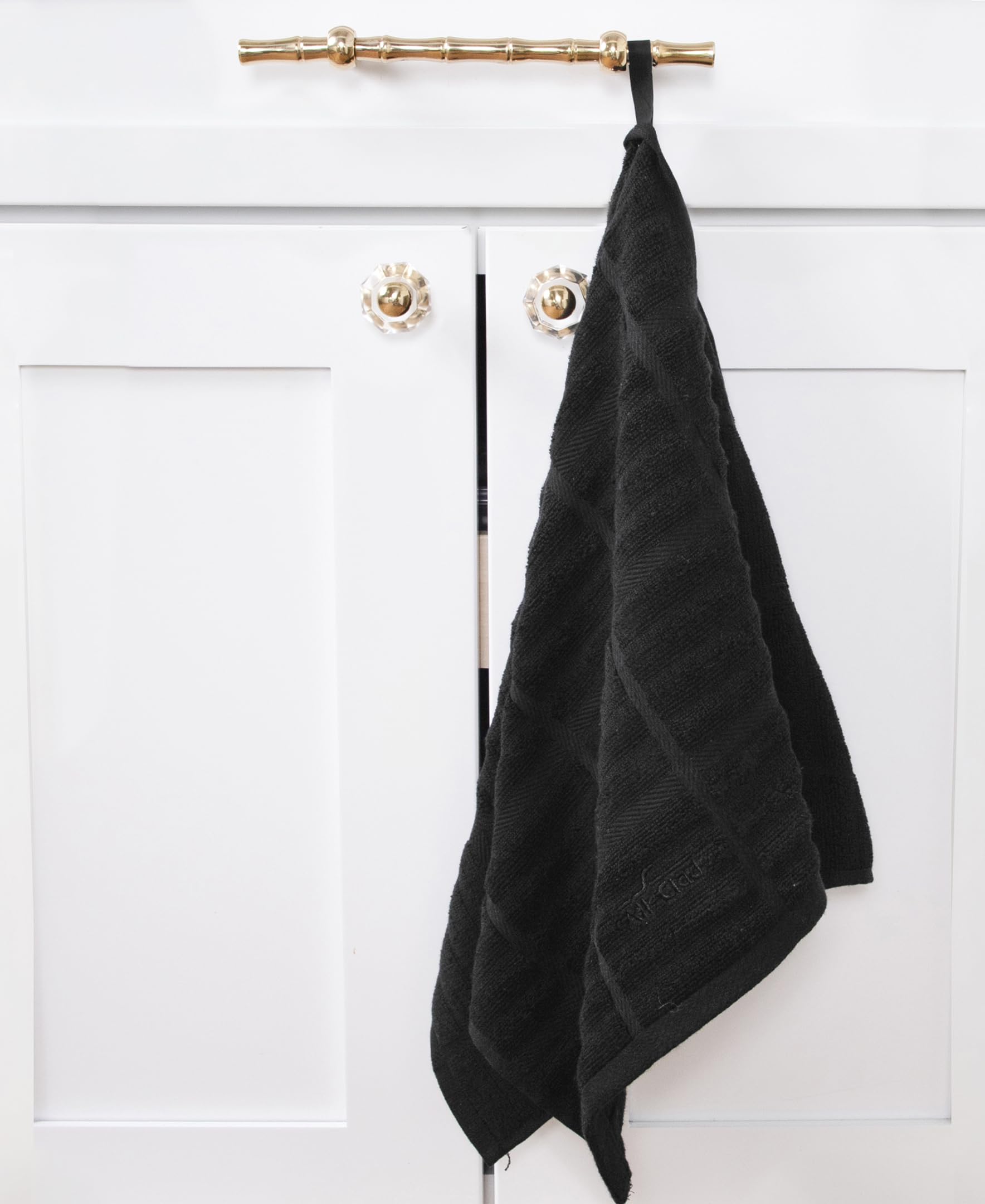 All-Clad Solid Kitchen Towels: Highly Absorbent, Super Soft Long Lasting - 100% Cotton, 17"x30" Tea Towels for Cleaning & Drying Dishes, Pans, Glassware, or Countertops, (2-Pack), Black