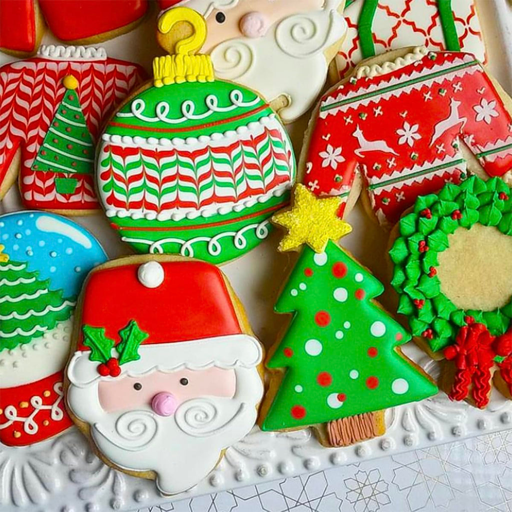 Kanehosi Christmas Ornament Cookie Cutters 8Pcs, Large Cookie Cutters Sturdy Stainless Steel Fondant Dough Cutters for Baking Christmas Decoration