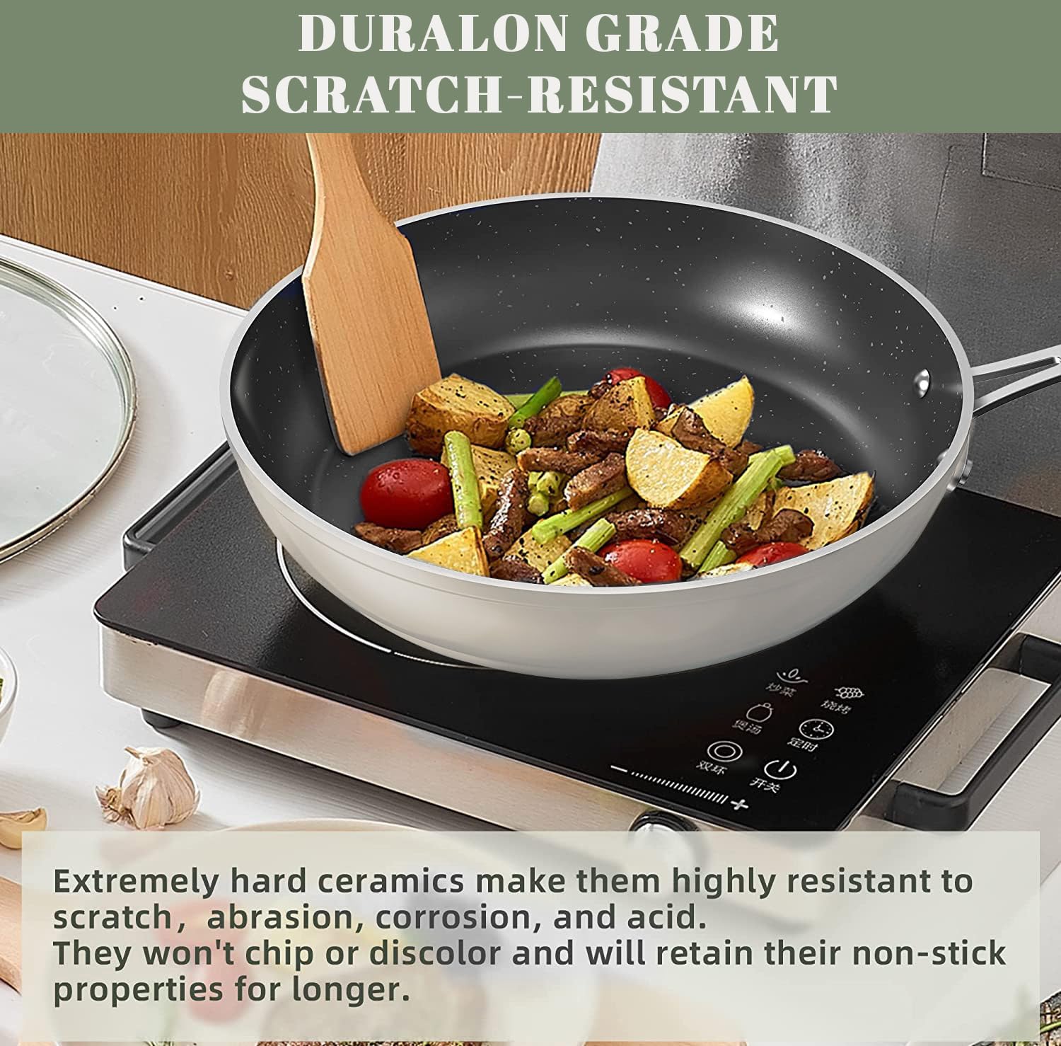 Nuwave 9pc Cookware Set Healthy Duralon Blue Ceramic Nonstick Coated