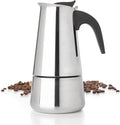 Mixpresso 9 Cup Greca Moka Pot, Stainless Steel Stovetop Espresso Maker