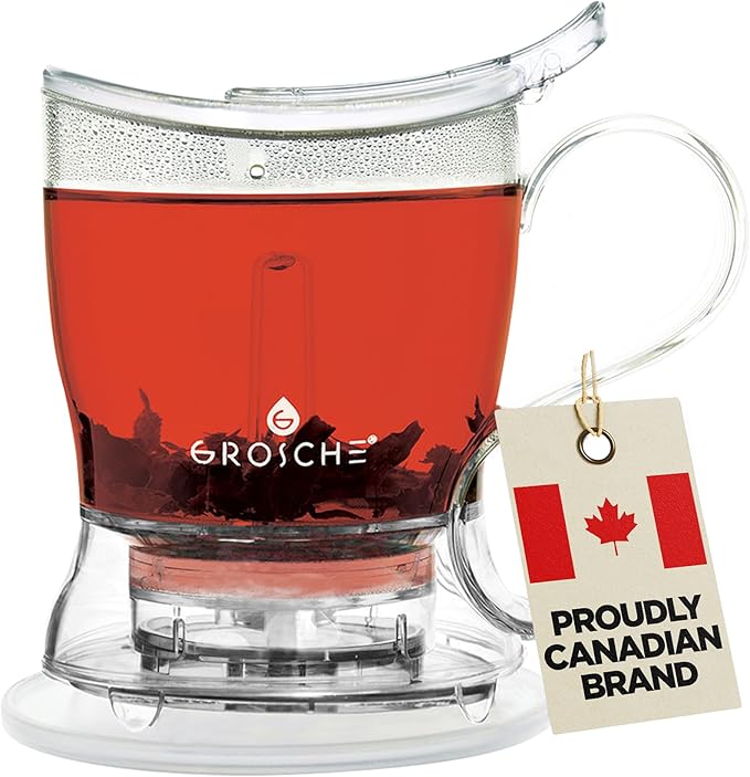GROSCHE Aberdeen Smart Tea Maker BPA-Free Tea Infuser Clear 17.7 oz (525ml)