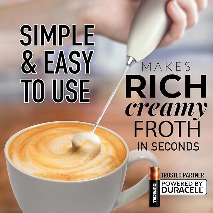 Zulay Powerful Milk Frother for Coffee with Upgraded Titanium Motor - Handheld Electric Whisk, Milk Foamer, Mini Mixer & Coffee Blender for Frappe, Latte, Matcha, No Stand - Titan Gray
