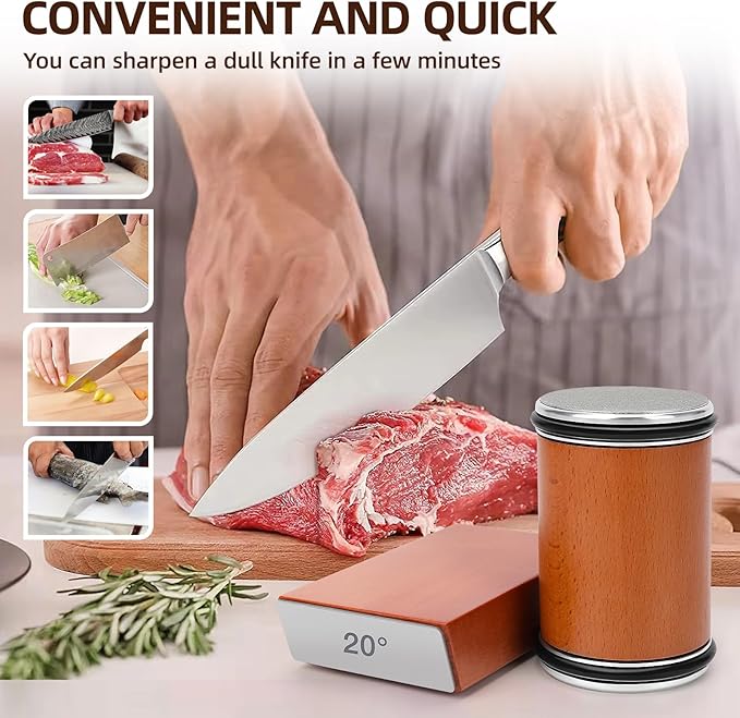 Ailanxin Rolling Knife Sharpener ， Rolling Knife Sharpener Kit Is Suitable For Any Kitchen roller knife sharpener, And The Roller Knife Sharpener Supports Magnetic Tilting At 15 ° And 20 knife