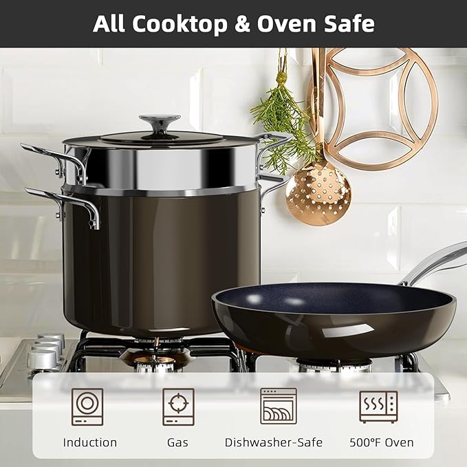 Nuwave Lux 13pc Forged Lightweight Nonstick Ceramic Cookware Set, PFAS-Free