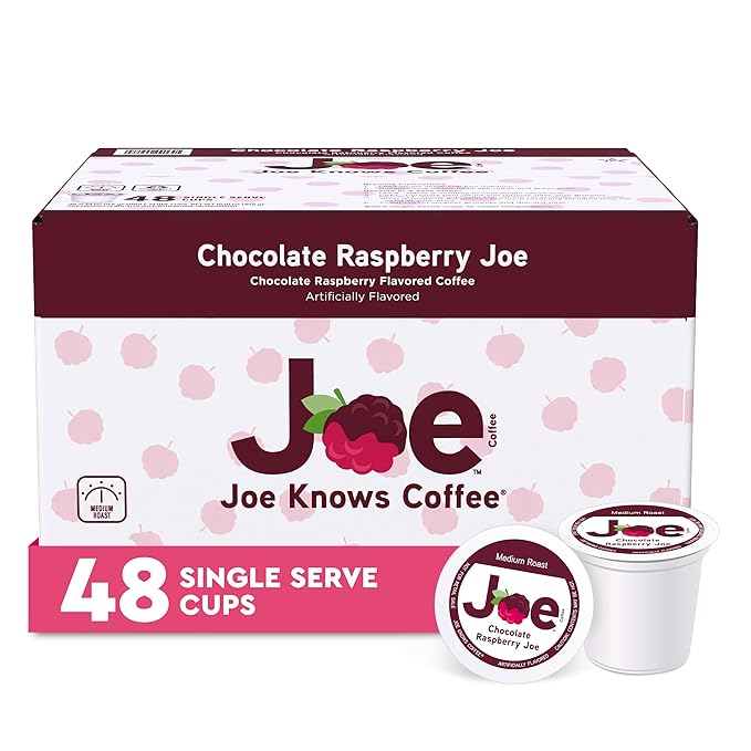 Joe Knows Coffee Chocolate Raspberry Flavored 100% Arabica 48ct Single Serve Cups