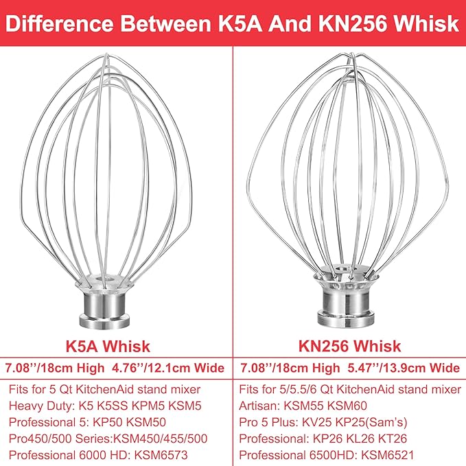 Stainless Steel K5A Whisk Part for kitchenaid 5 Qt Bowl-Lift Mixer