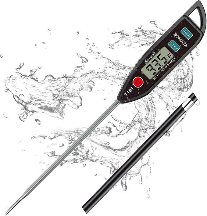 BOMATA Digital Water Thermometer for Liquid, Cooking, IPX7 Waterproof