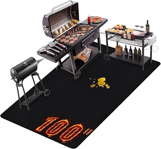 Thmins 100x51 Inches Extra Large Under Grill Mat for Outdoor Grill