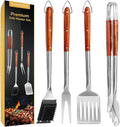 FamilyKit 4PCS Grilling Accessories Rose Wooden BBQ Grilling Tools Set